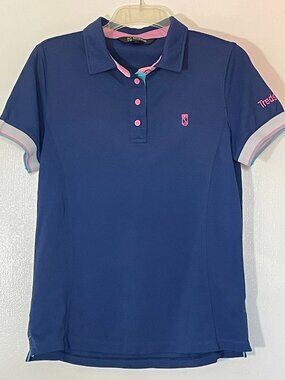 Tredstep Ireland Women’s Blue/Pink Performance Polo – Size Large, Equestrian